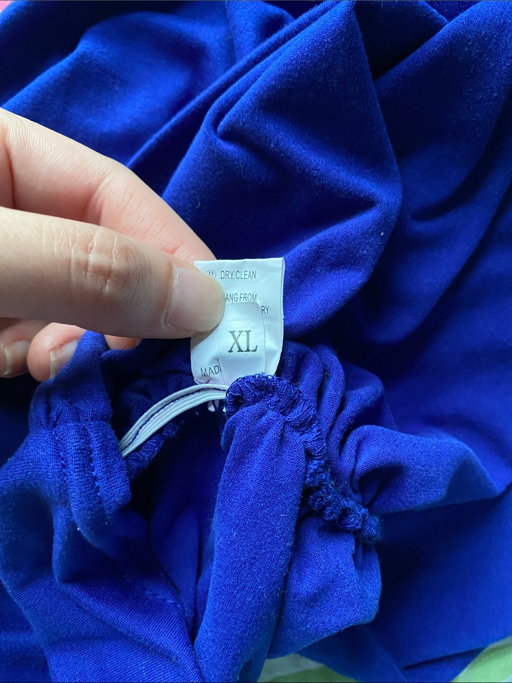 Royal Blue Ruched Mini Dress with Spaghetti Straps - Picture 5 of 5